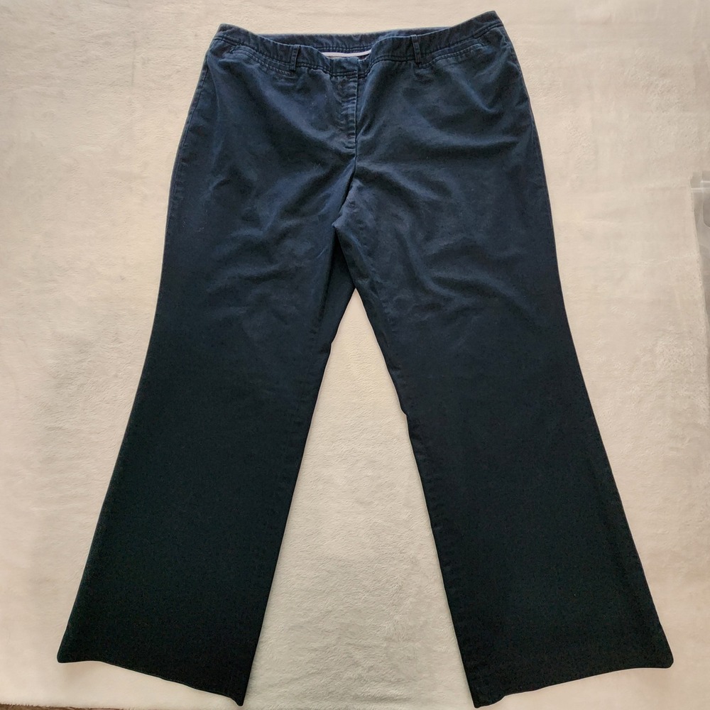 Jones New York Wide Leg Pants Womens 42W 31L Navy Stretch Cotton Blend Basic